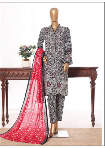Premium Embroidered Lawn 3 Piece Stitched Women’s Suit – Elegant Summer Collection