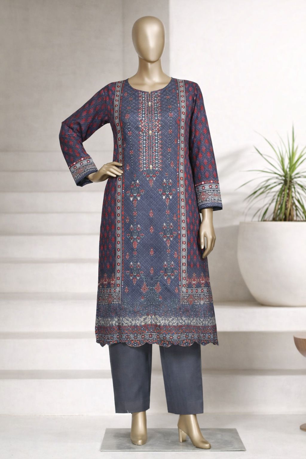 Luxury Embroidered Lawn 2 Piece Stitched Women’s Suit – Stylish Summer Outfit