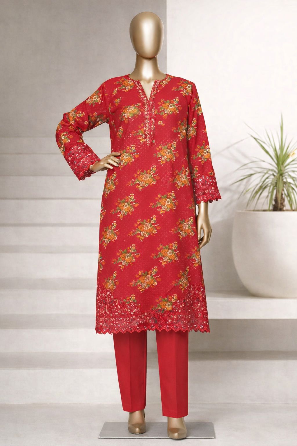 Elegant Premium Embroidered Lawn 2 Piece Stitched Suit for Women – Summer Collection