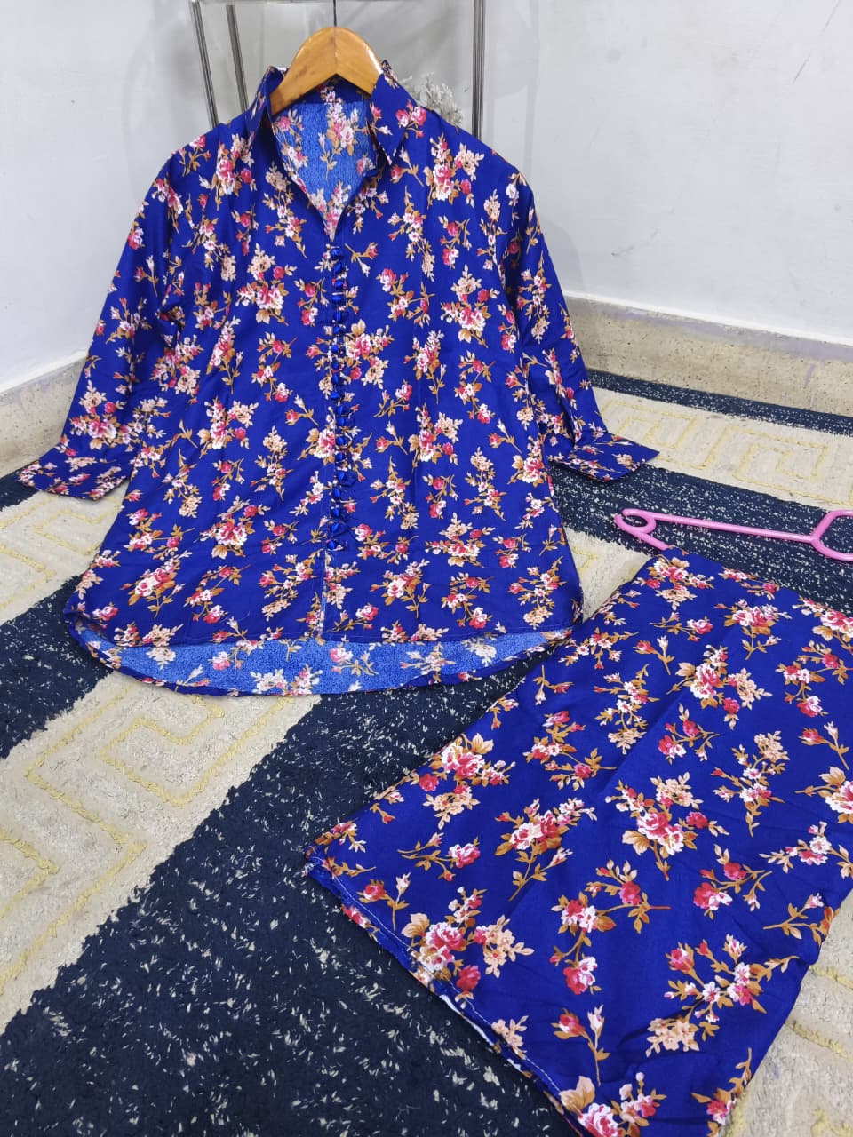 Medium Polo Cotton Digital Printed Co-Ord 2 Piece – Stitched Ladies Set