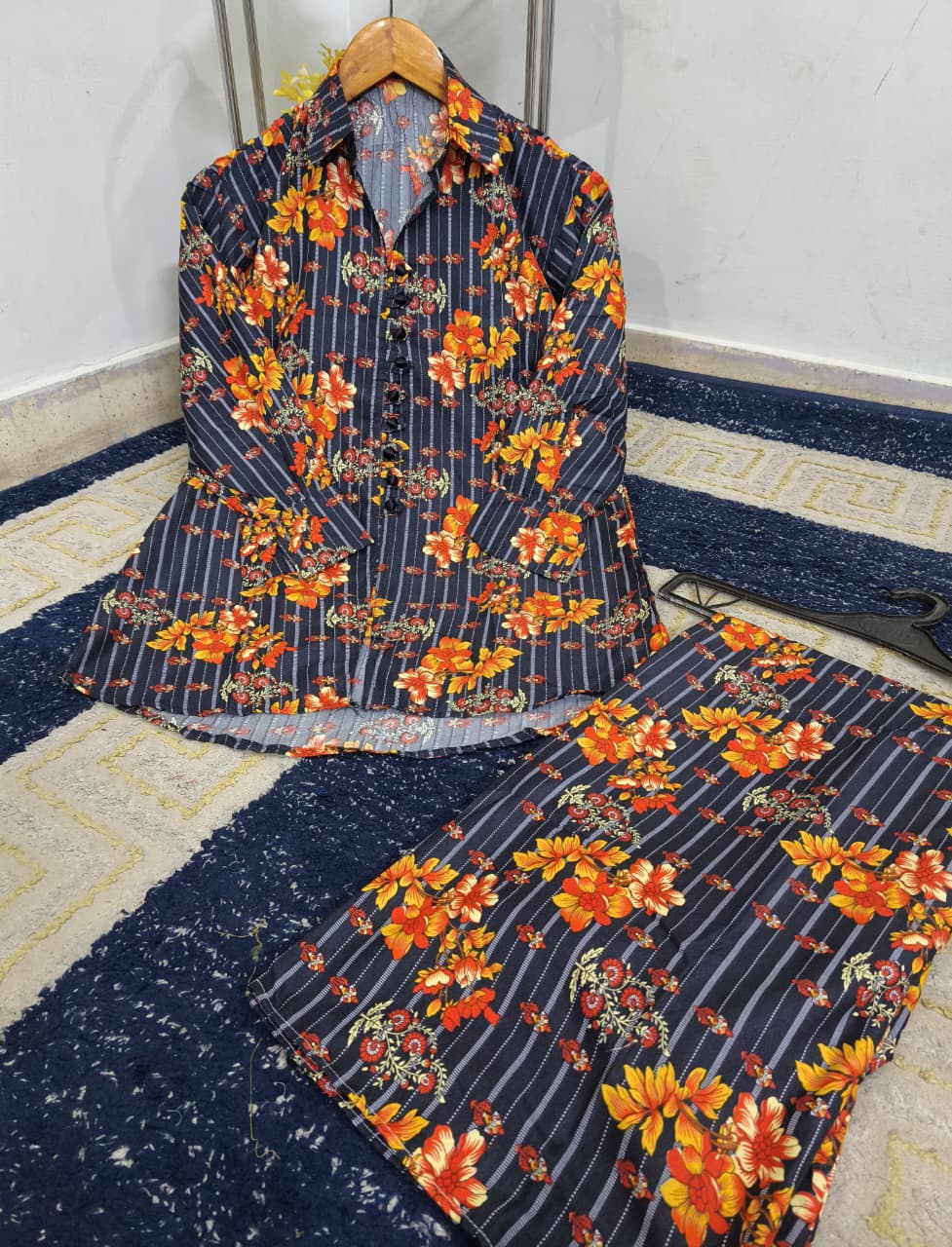 Medium Polo Cotton Digital Printed Co-Ord 2 Piece – Stitched Ladies Set