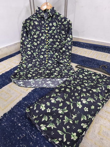 Medium Polo Cotton Digital Printed Co-Ord 2 Piece – Stitched Ladies Set