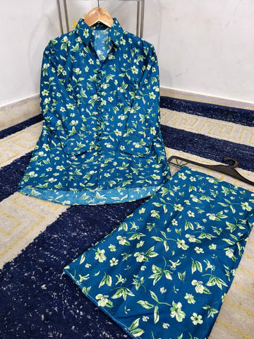 Medium Polo Cotton Digital Printed Co-Ord 2 Piece – Stitched Ladies Set
