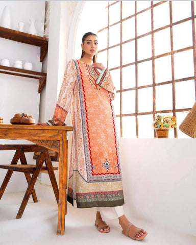 Standard Long Baggy Digital Printed Co-Ord 3 Piece – Swiss Lawn
