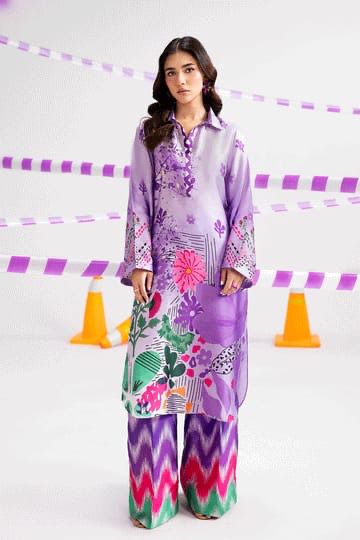 Standard Long Baggy Digital Printed Co-Ord 3 Piece – Swiss Lawn