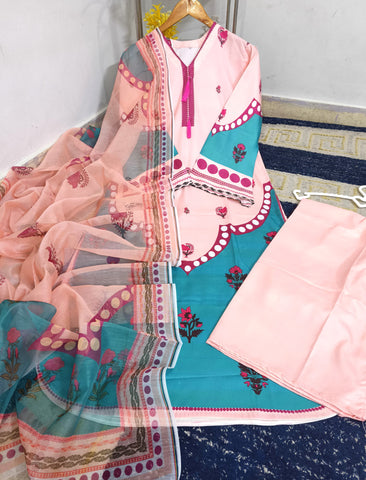 Standard Long Baggy Digital Printed Co-Ord 3 Piece – Swiss Lawn