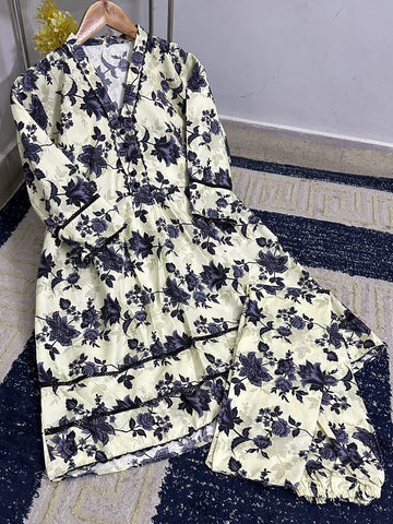Standard Digital Printed Polo Cotton Frock 2 Piece – Lace Work 2K26