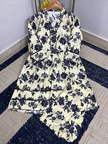 Standard Digital Printed Polo Cotton Frock 2 Piece – Lace Work 2K26