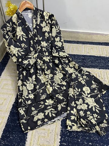 Standard Digital Printed Polo Cotton Frock 2 Piece – Lace Work 2K26