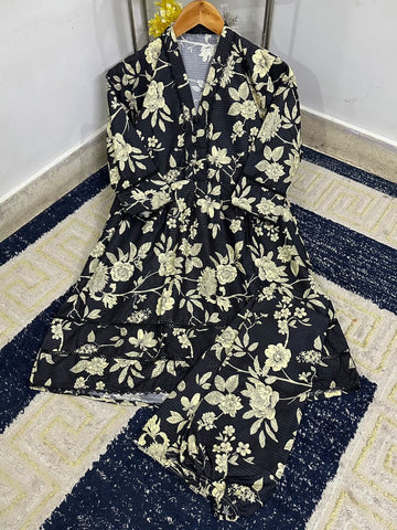 Standard Digital Printed Polo Cotton Frock 2 Piece – Lace Work 2K26