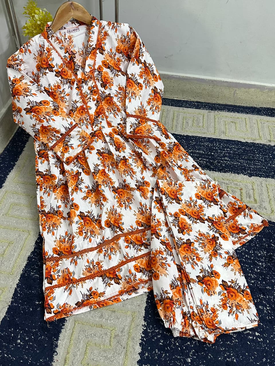 Standard Digital Printed Polo Cotton Frock 2 Piece – Lace Work 2K26