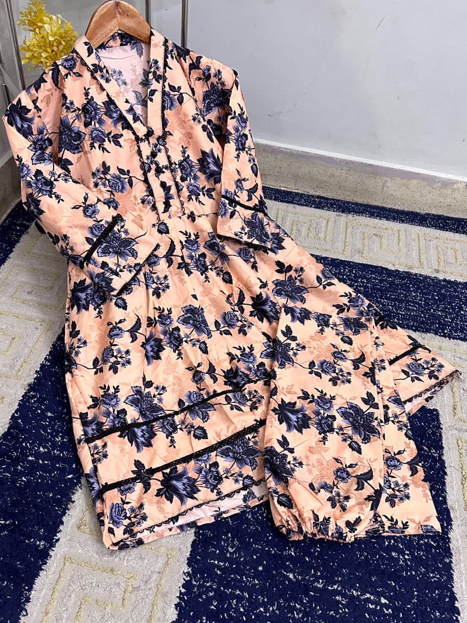 Standard Digital Printed Polo Cotton Frock 2 Piece – Lace Work 2K26