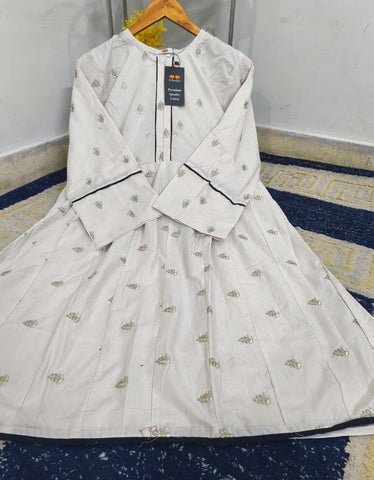 Standard Original Khadi Digital Printed Fully Embroidered Frock – Lawn Cotton