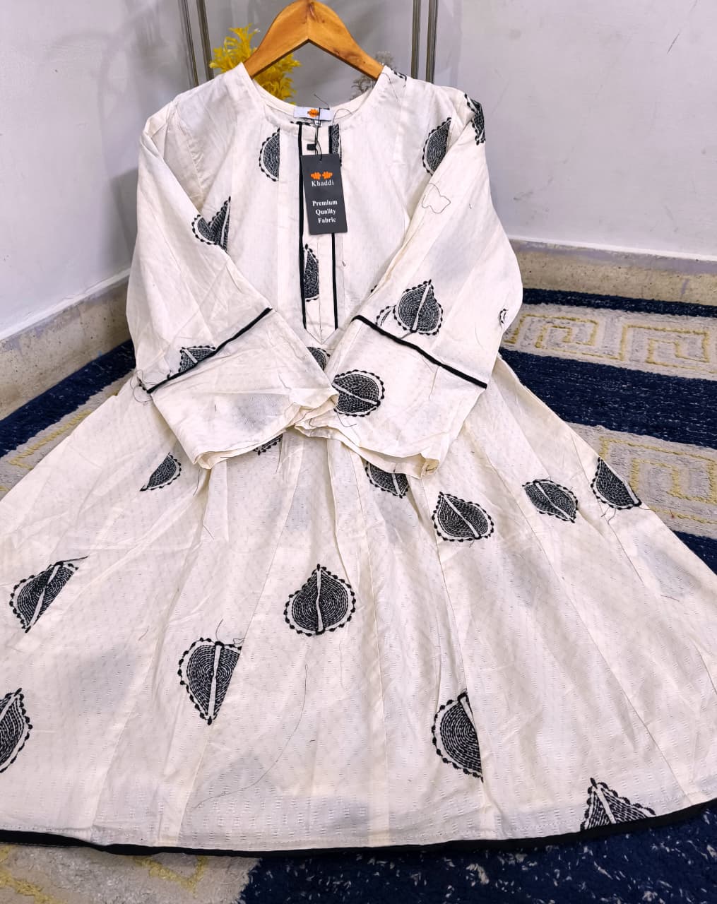Standard Original Khadi Digital Printed Fully Embroidered Frock – Lawn Cotton