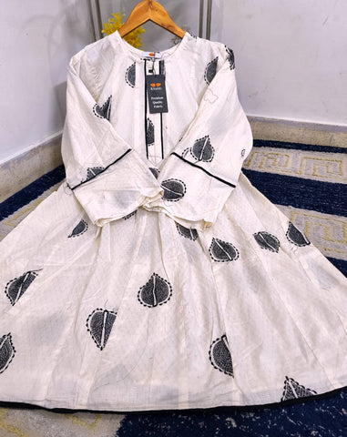 Standard Original Khadi Digital Printed Fully Embroidered Frock – Lawn Cotton
