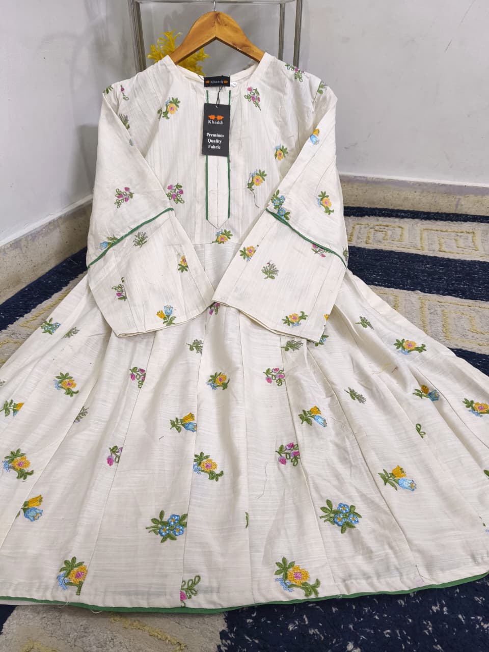 Standard Original Khadi Digital Printed Fully Embroidered Frock – Lawn Cotton