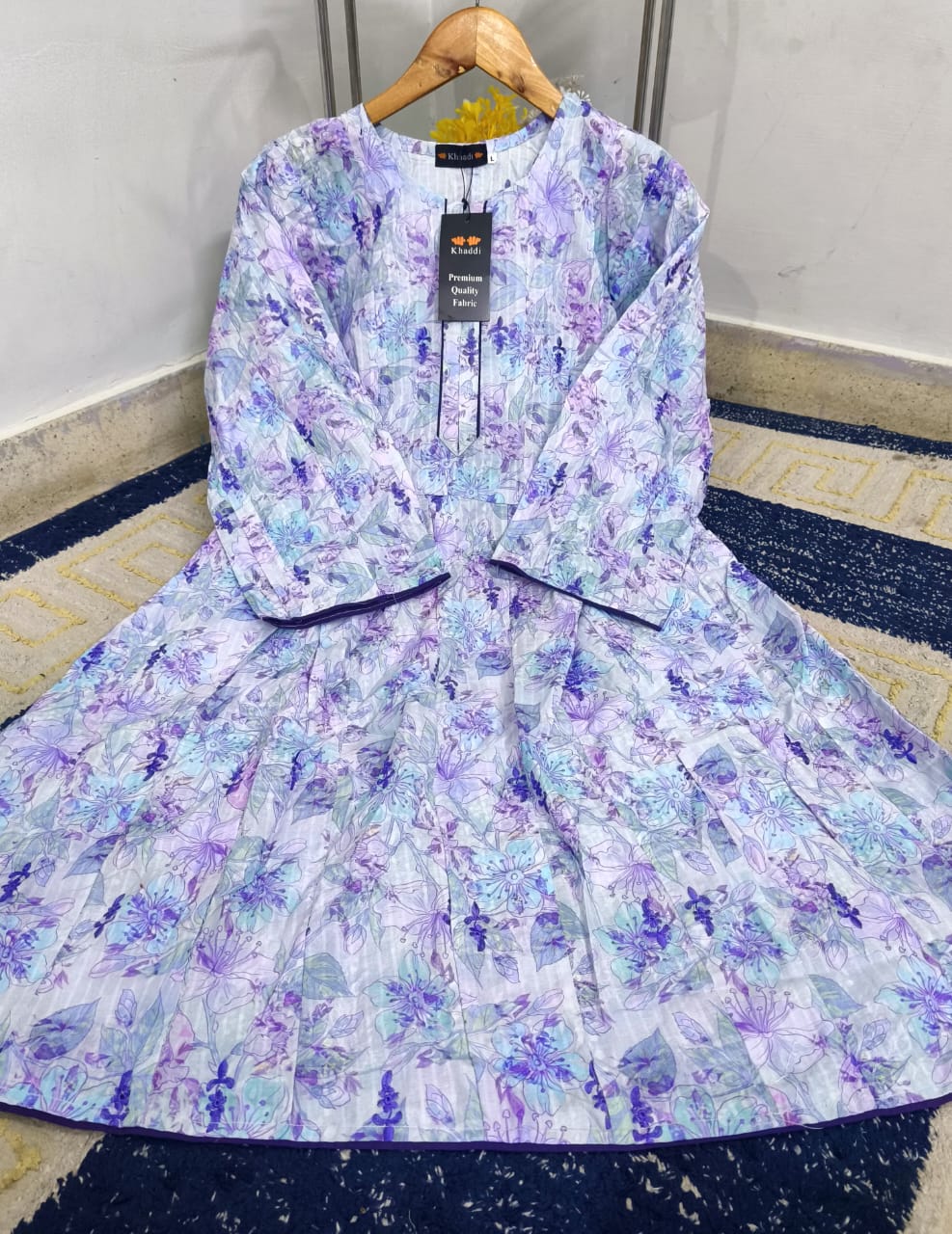 Standard Original Khadi Digital Printed Fully Embroidered Frock – Lawn Cotton