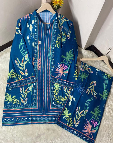 Large Digital Printed Swiss Lawn Cord Set – Soft Fabric