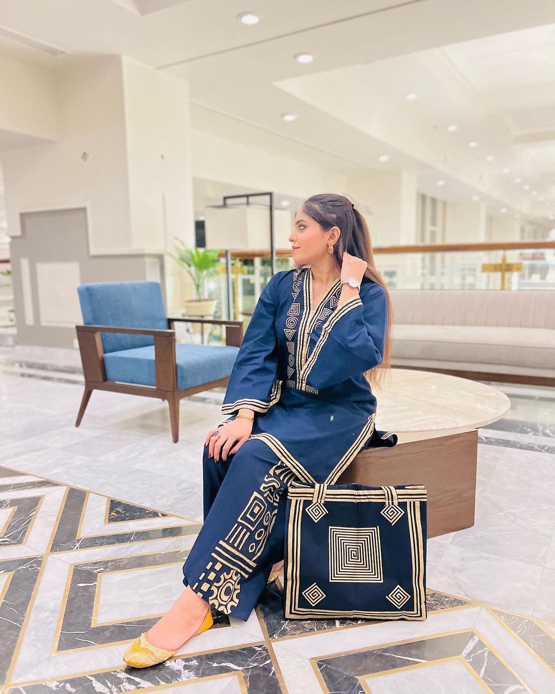 Women premium linen shirt with plazoo and handbag 3 piece stitched outfit