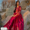 Women sleeveless embroidered silk maxi dress with separate embroidered koti 2 piece stitched suit