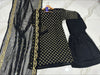 Women 9mm sequence embroidered chiffon shirt with garara and cut work dupatta 3 piece stitched suit